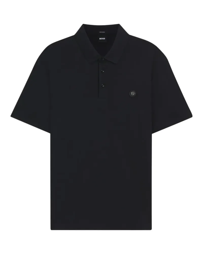 HUGO BOSS Poloshirt mit Logo-Patch - Schwarz Schwarz