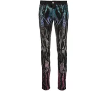 Verzierte Jeggings mit Zebramuster - Schwarz