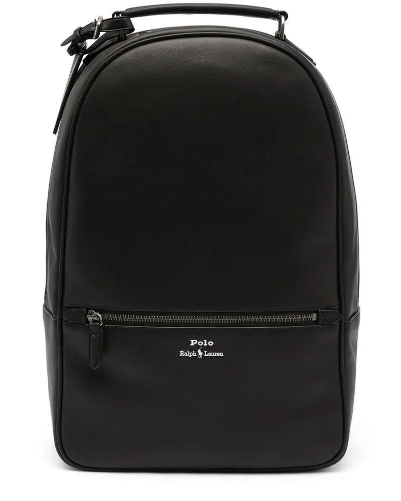 Ralph Lauren Rucksack aus glattem Leder - Schwarz Schwarz
