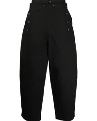 SONGZIO Cropped-Hose mit weitem Bein Schwarz