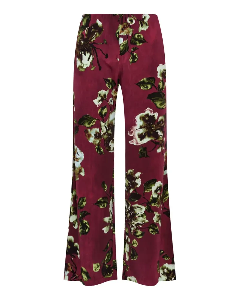 Maliparmi Frosted Blossom floral-print trousers - Rot Rot