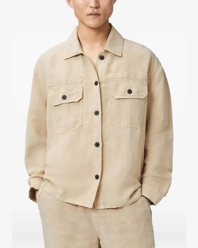 AllSaints Korten Hemd mit lockerem Schnitt - Nude Nude