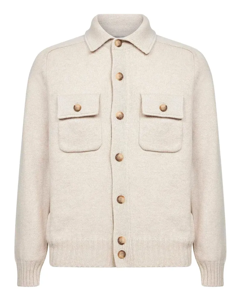 D4.0 chest-pocket button overshirt - Nude Nude