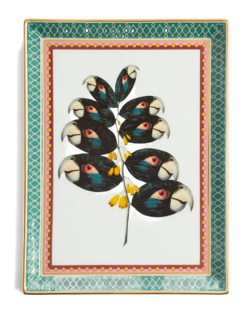 La DoubleJ Schmuckablage mit Print (21cm x 16cm) - Weiß Weiß