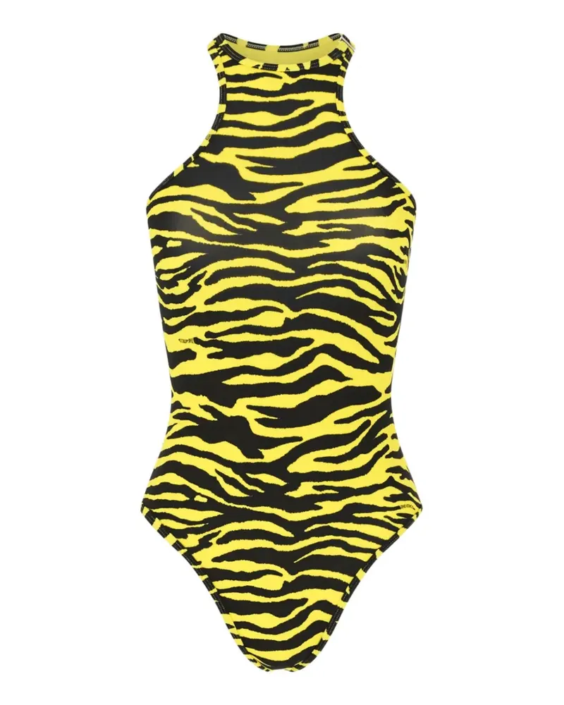 ATTICO Badeanzug mit Tiger-Print - Gelb Gelb