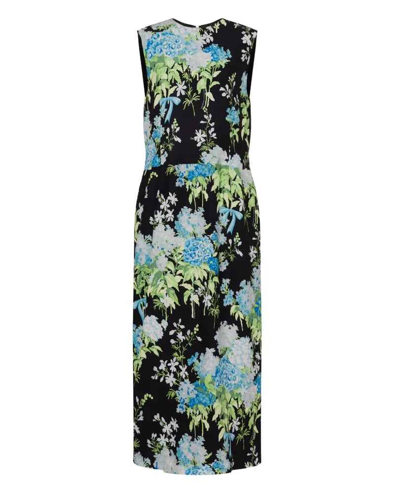 Moschino Midikleid mit Blumenmuster - Schwarz Schwarz