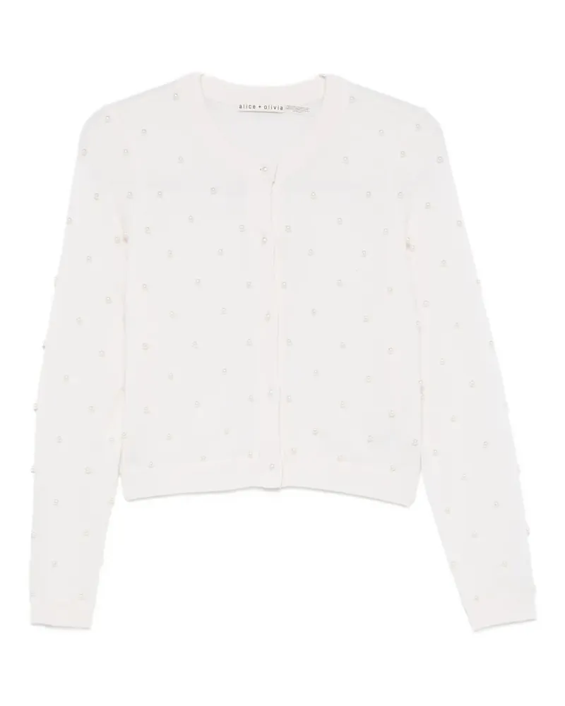 Alice + Olivia faux-pearl embellished cardigan - Weiß Weiß