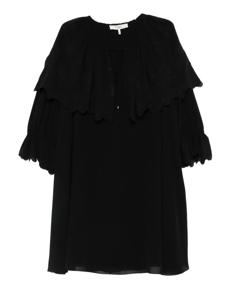 Chloé embroidered scalloped-edge dress - Schwarz Schwarz