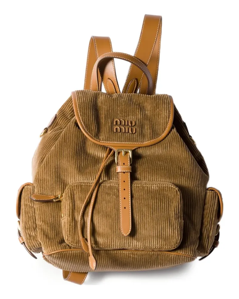 Miu Miu Großer Rucksack aus Cord - Braun Braun