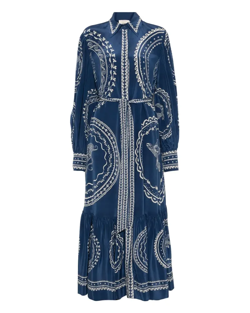 ALEMAIS Oceane Midikleid - Blau Blau