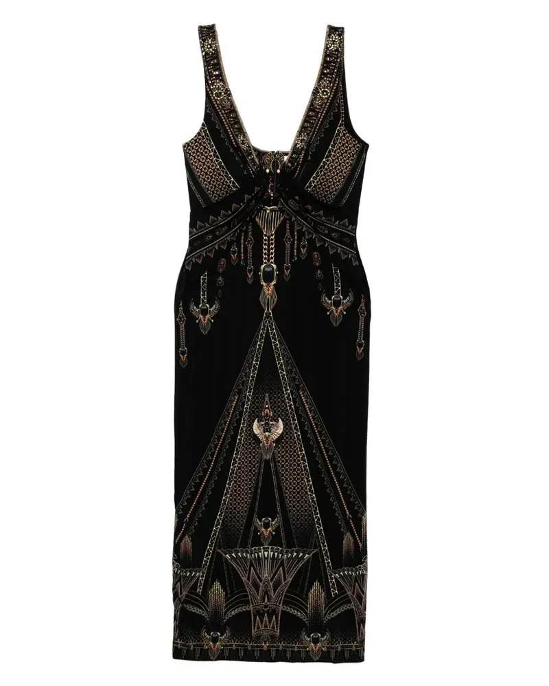Camilla Trägerkleid mit Beschlägen - Schwarz Schwarz