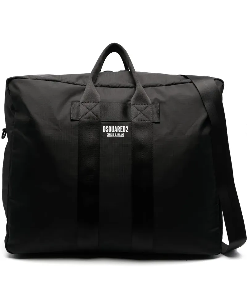 Dsquared2 Reisetasche mit Logo-Print - Schwarz Schwarz