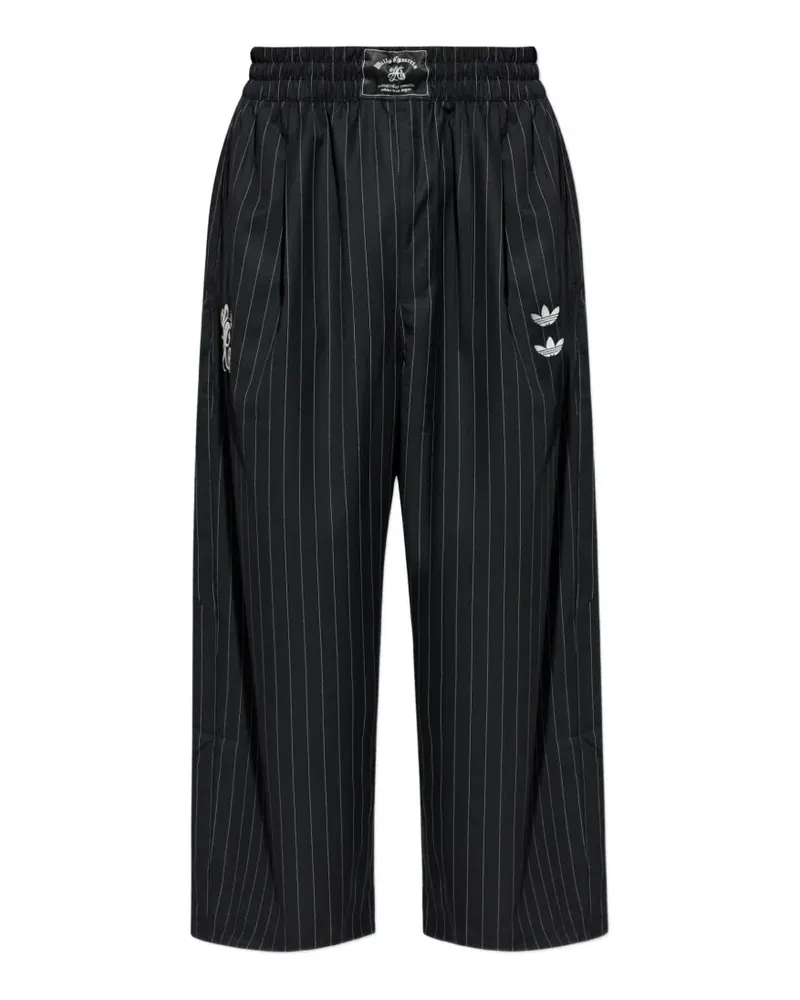 adidas Chavarria pinstripe-pattern wide-leg trousers - Schwarz Schwarz