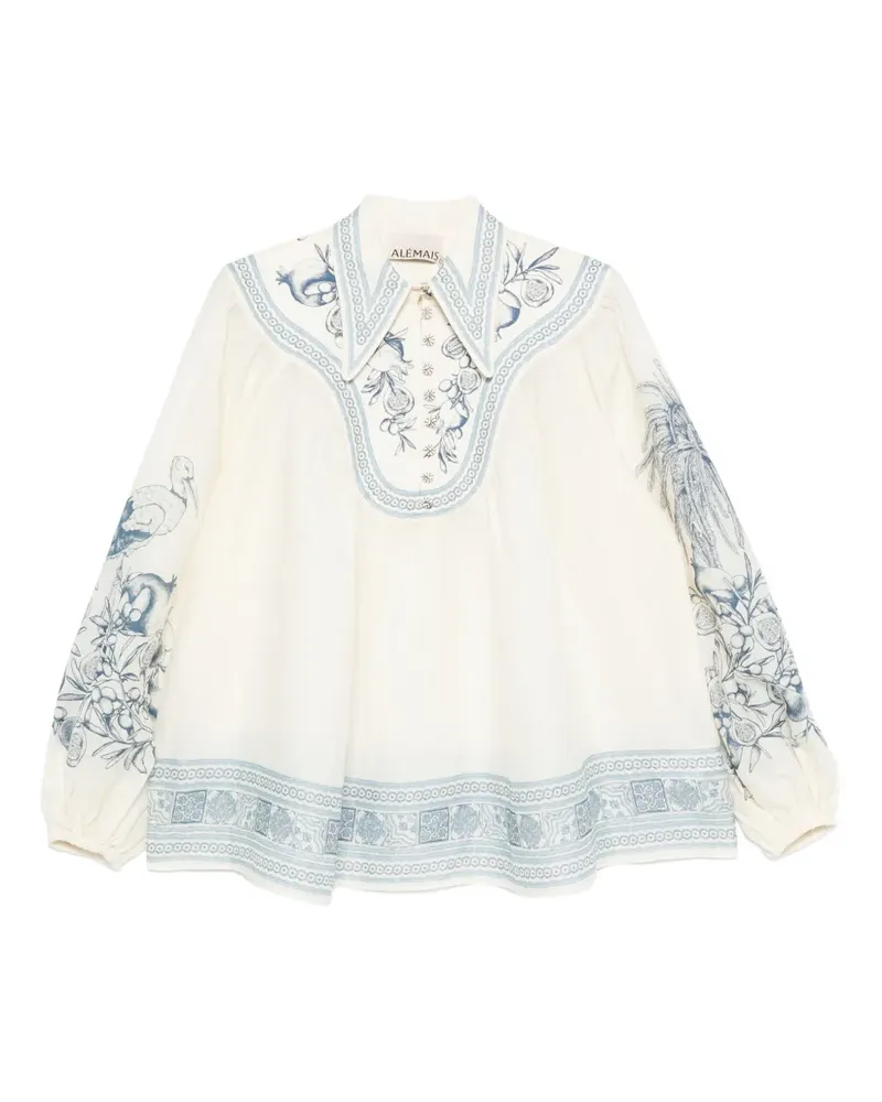 ALEMAIS Villa Romantica blouse - Weiß Weiß