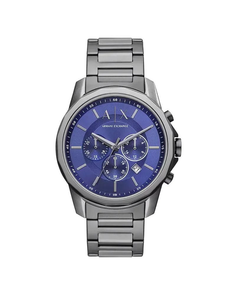 Armani Exchange Runde Armbanduhr 44mm - Blau Blau