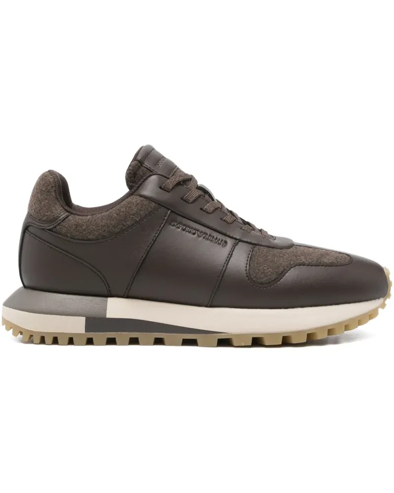 Emporio Armani Sneakers mit Einsätzen - Braun Braun