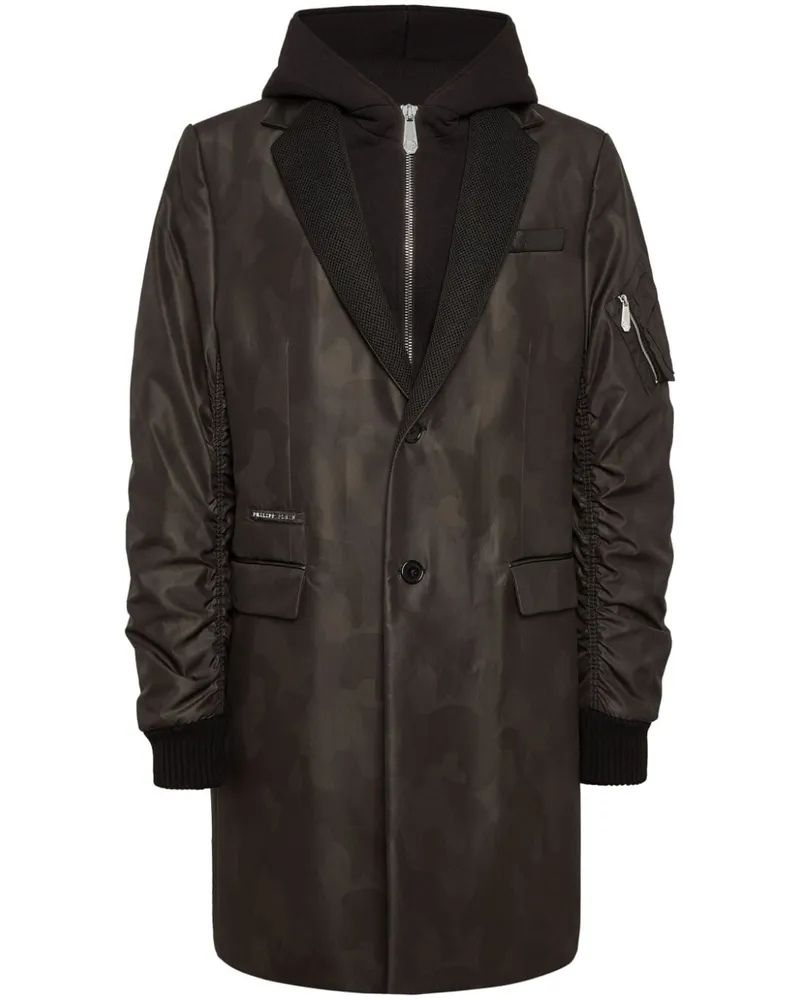 Philipp Plein Mantel im Layering-Look - Schwarz Schwarz