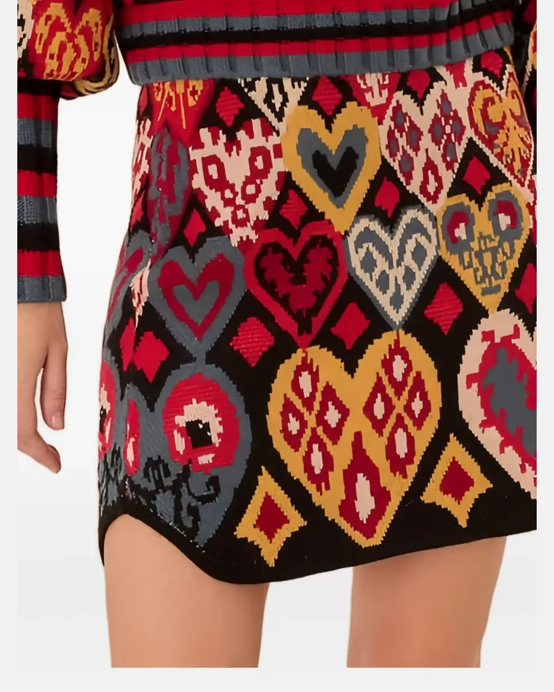 FARM Rio ikat-patterned skirt - Schwarz Schwarz