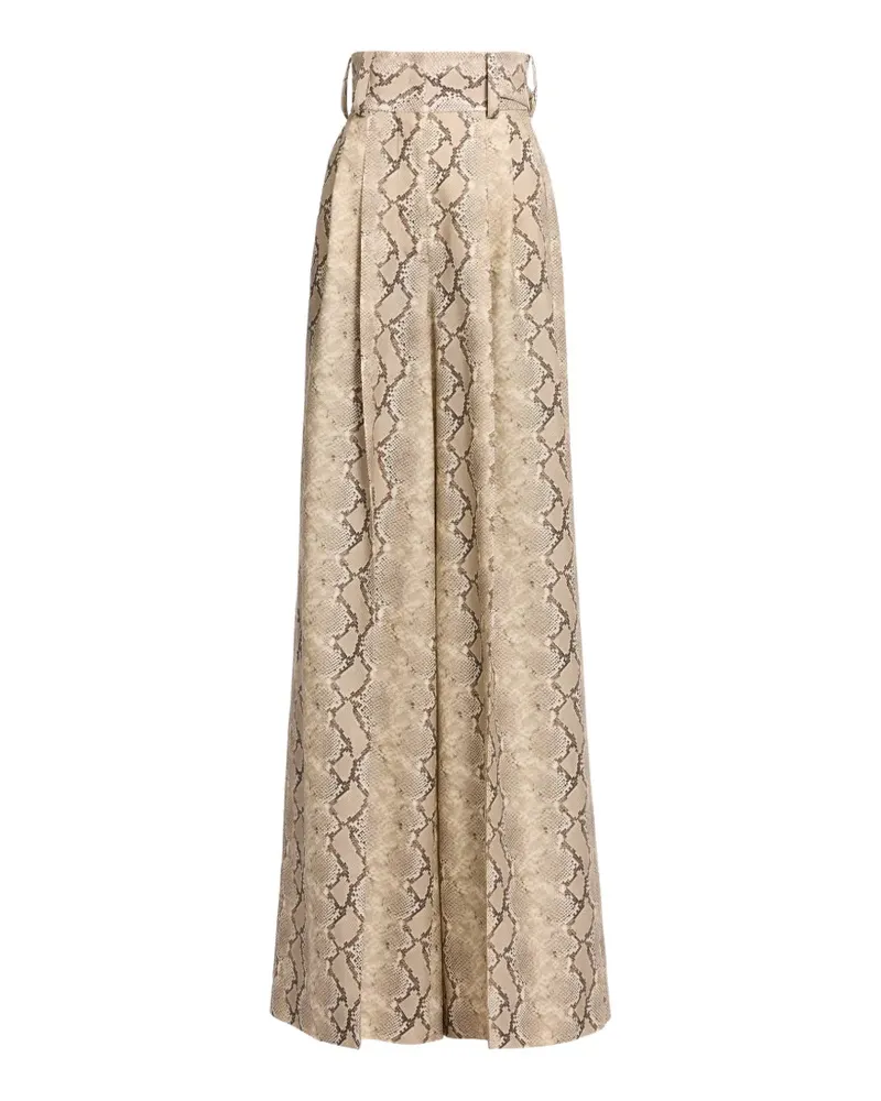 Elie Saab Hose mit Python-Print - Nude Nude