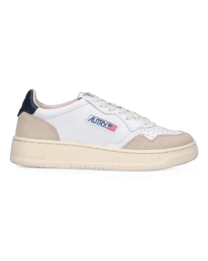 AUTRY Medalist Low suede-panelled perforated sneakers - Weiß Weiß