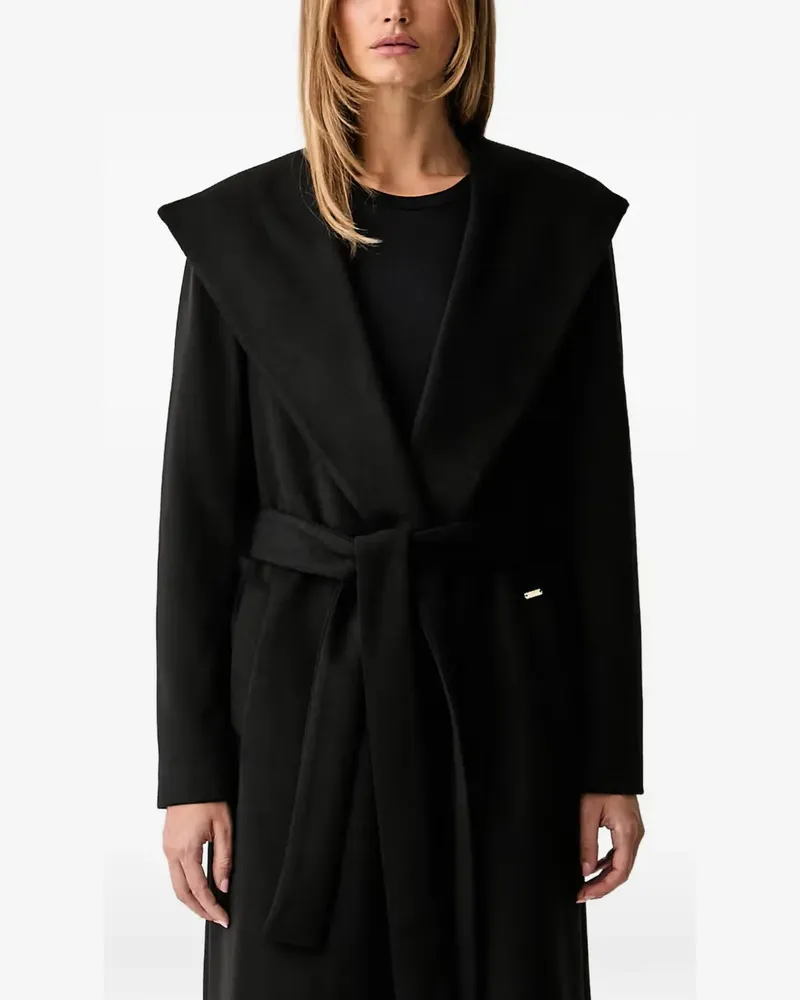 Fracomina belted hooded coat - Schwarz Schwarz