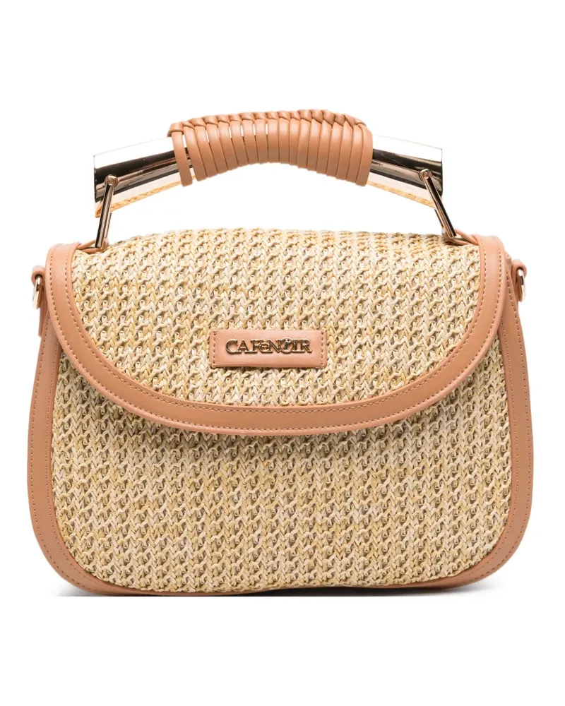 CAFèNOIR  Gewebte Tote Bag mit Raffiabast-Effekt - Nude Nude