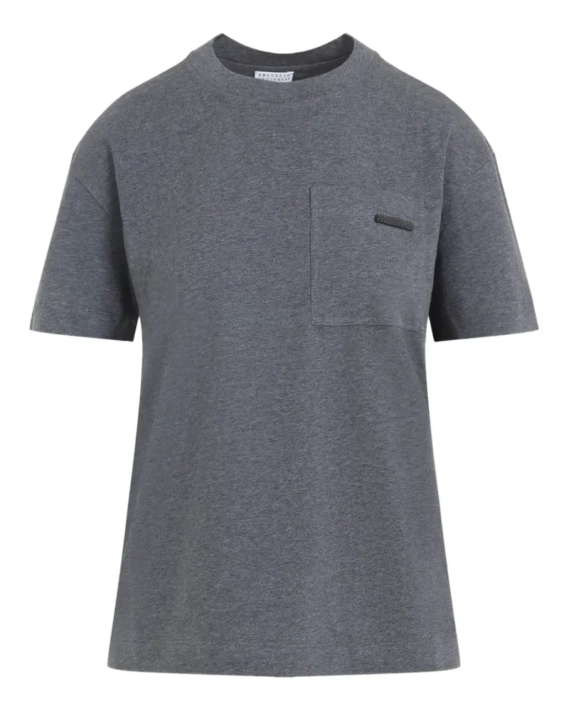 Brunello Cucinelli T-Shirt mit Taschendetail - Grau Grau