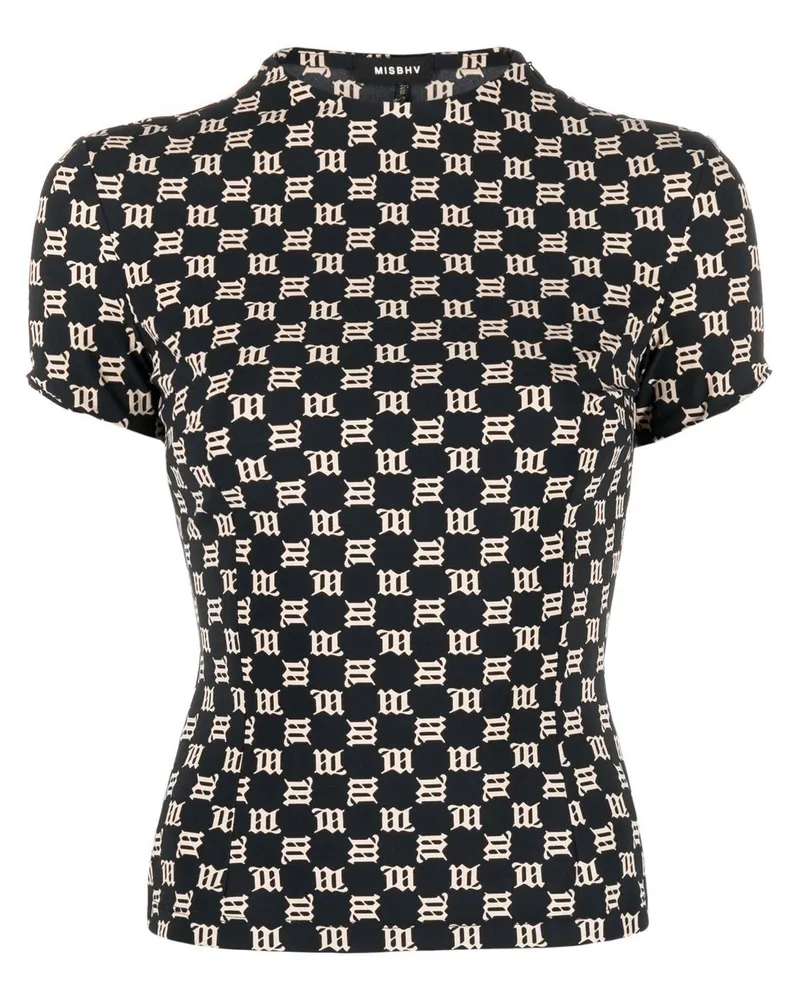 MISBHV T-Shirt mit Monogramm-Print - Schwarz Schwarz