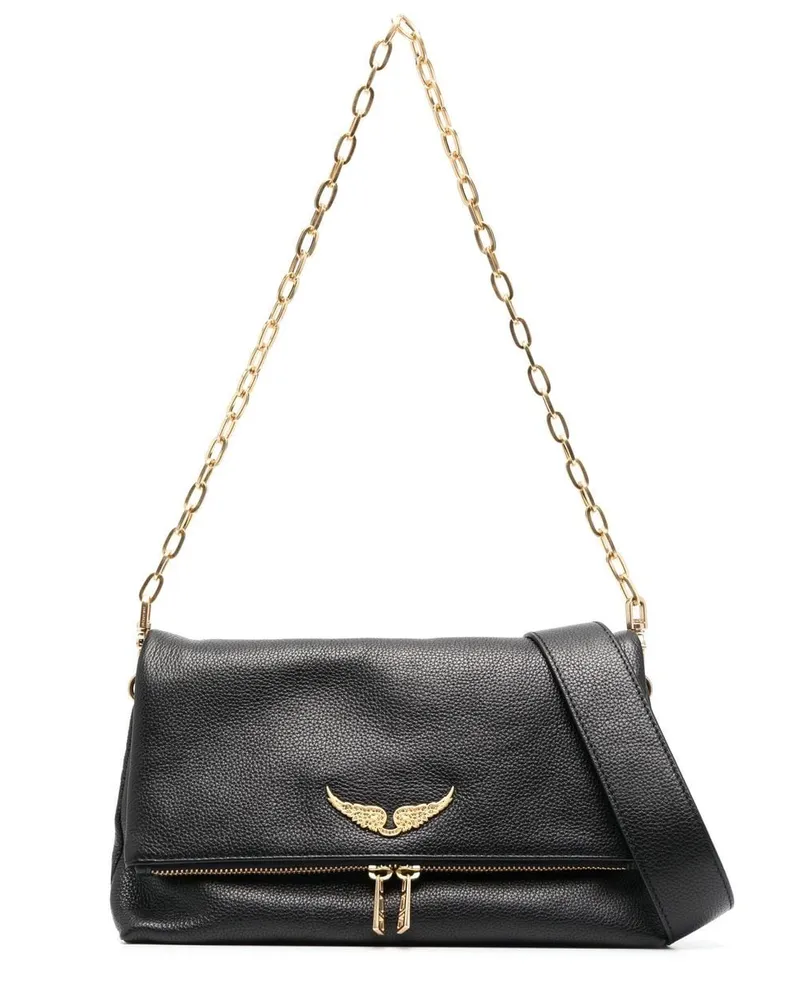 Zadig & Voltaire Schultertasche mit Logo-Schild - Schwarz Schwarz
