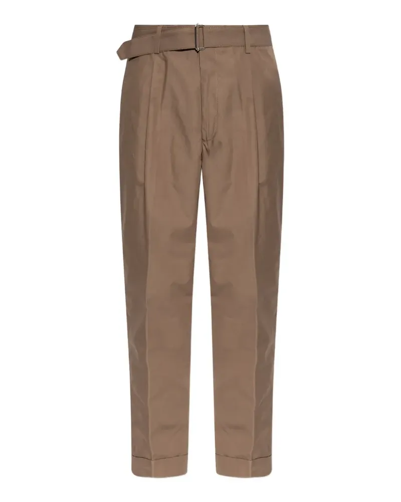 Officine Generale Hugo belted pleated trousers - Nude Nude