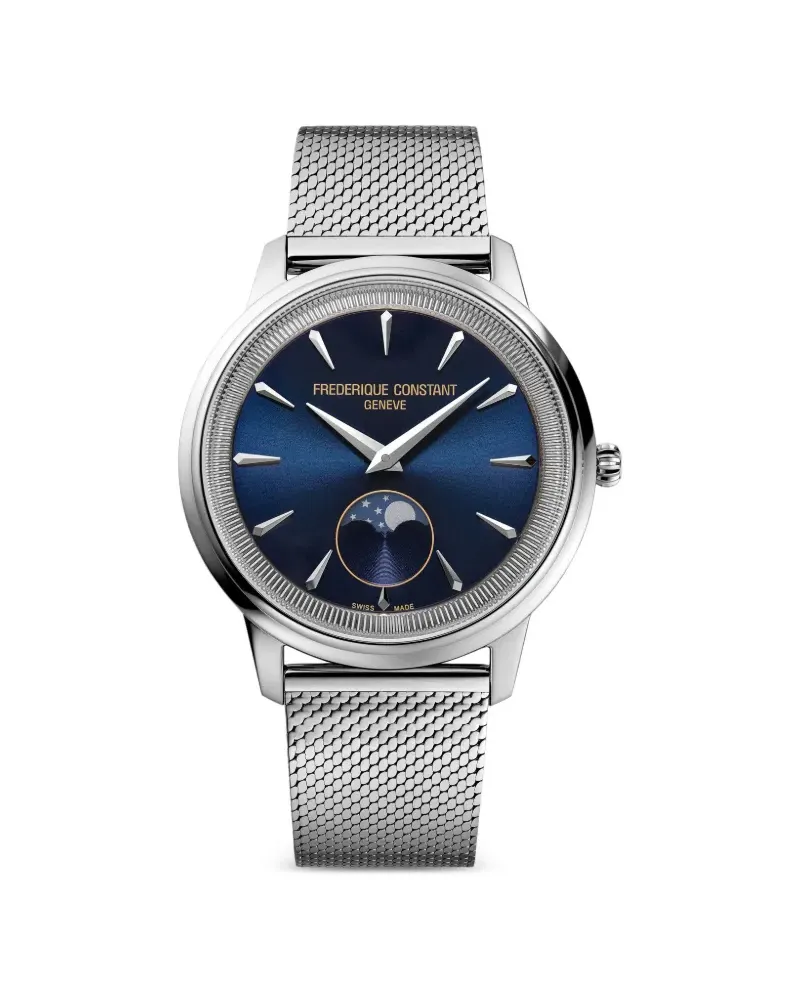 Frédérique Constant Moneta Moonphase 18mm - Blau Blau