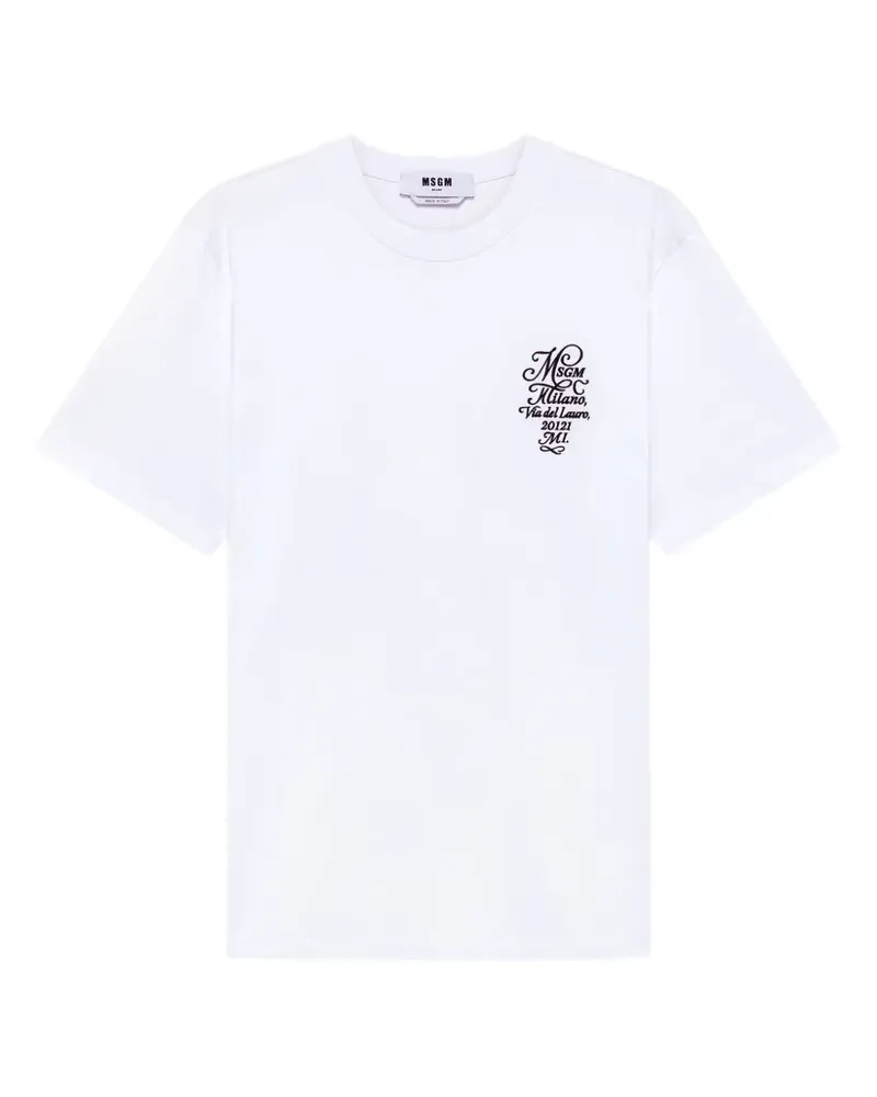 MSGM T-Shirt mit Logo-Print - Weiß Weiß