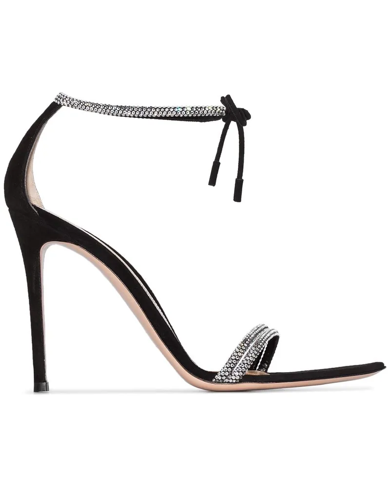 Gianvito Rossi 115mm Sandalen mit Kristallen - Schwarz Schwarz