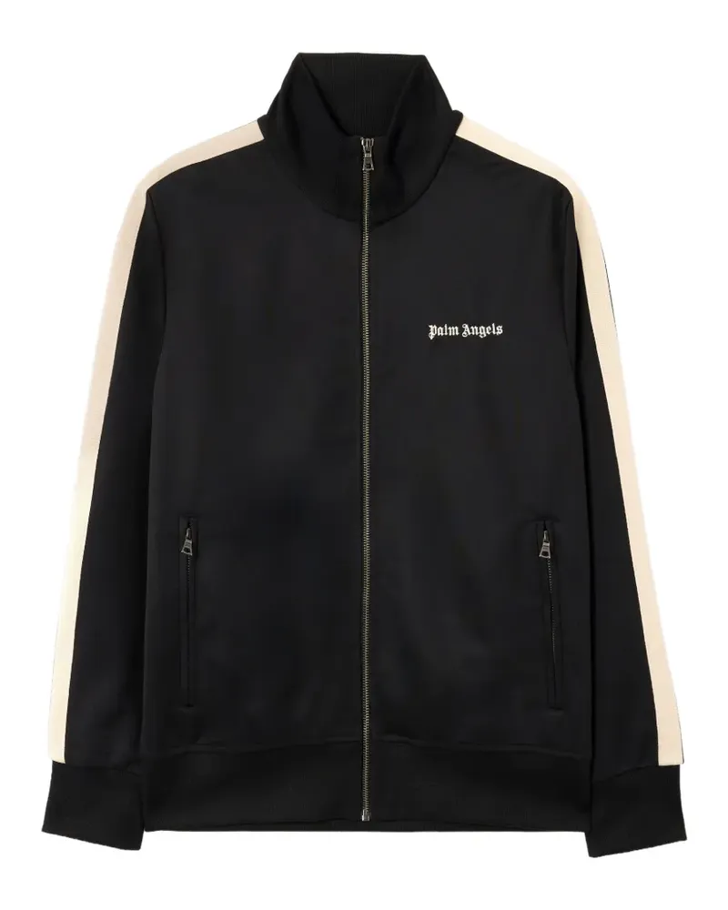 Palm Angels Gestreifte Jacke mit Logo - Schwarz Schwarz