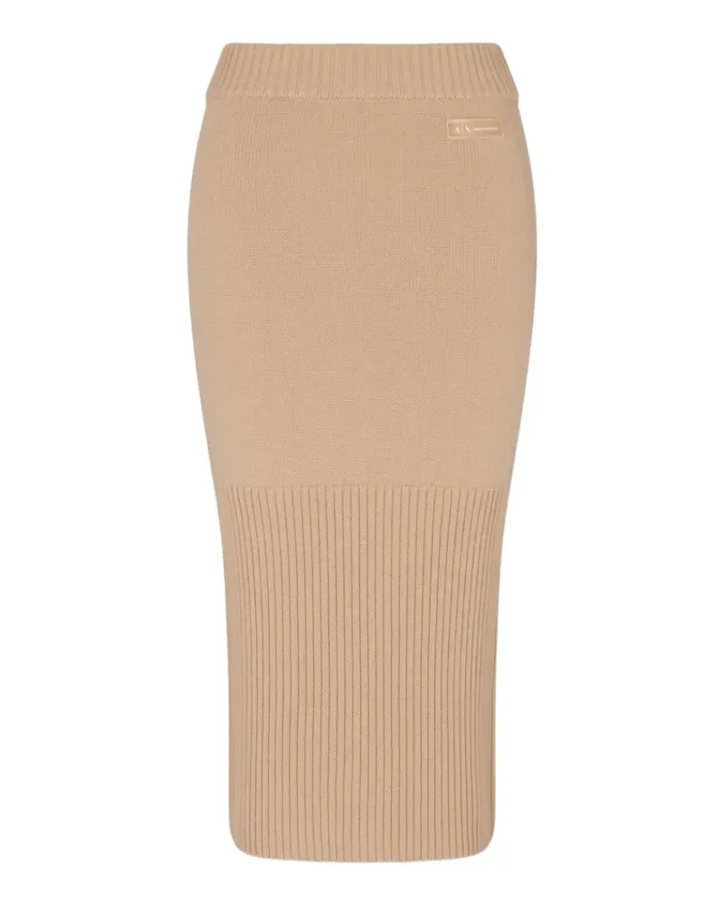 Armani Exchange ribbed midi skirt - Nude Nude