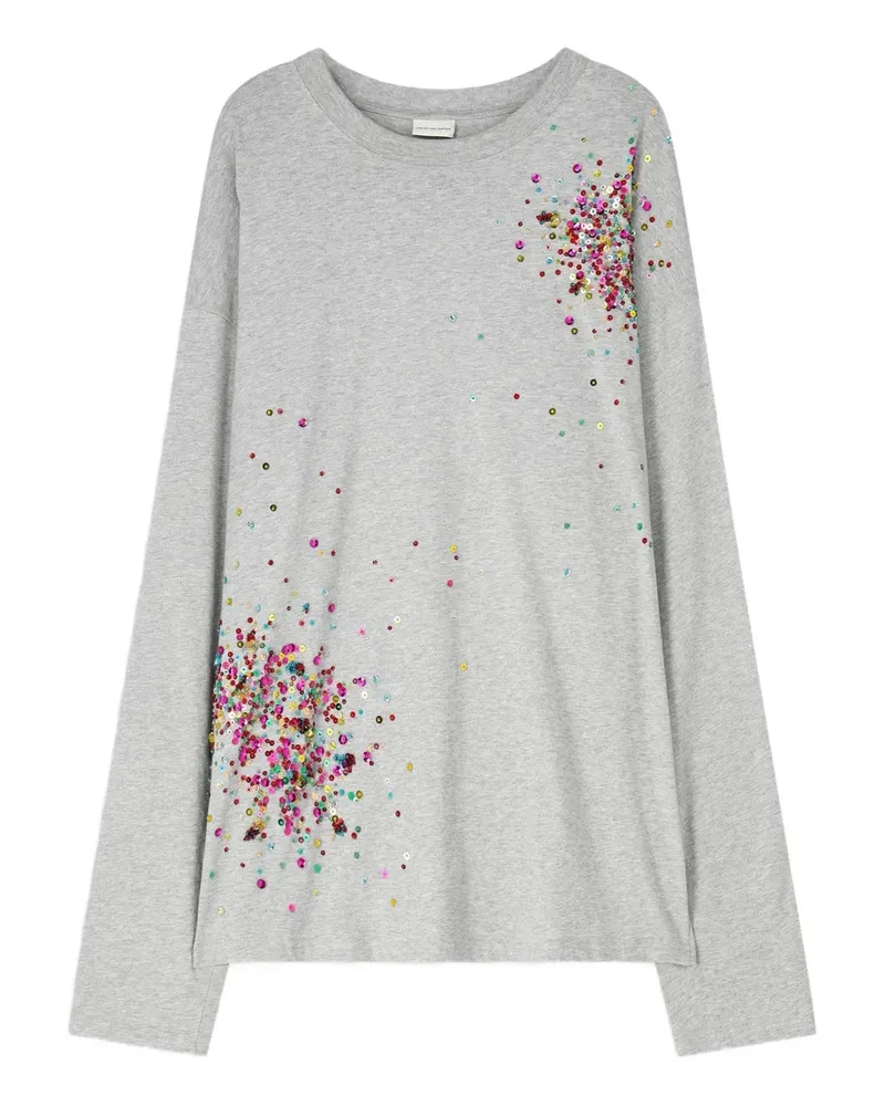 Dries van Noten Langarmshirt mit Verzierung - Grau Grau