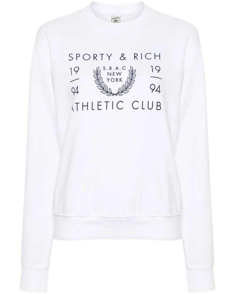 SPORTY & RICH SRAC Sweatshirt mit Logo-Print - Weiß Weiß