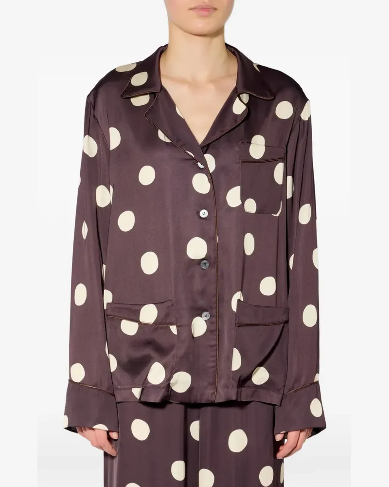 Liviana Conti Hemd mit Polka Dots - Braun Braun