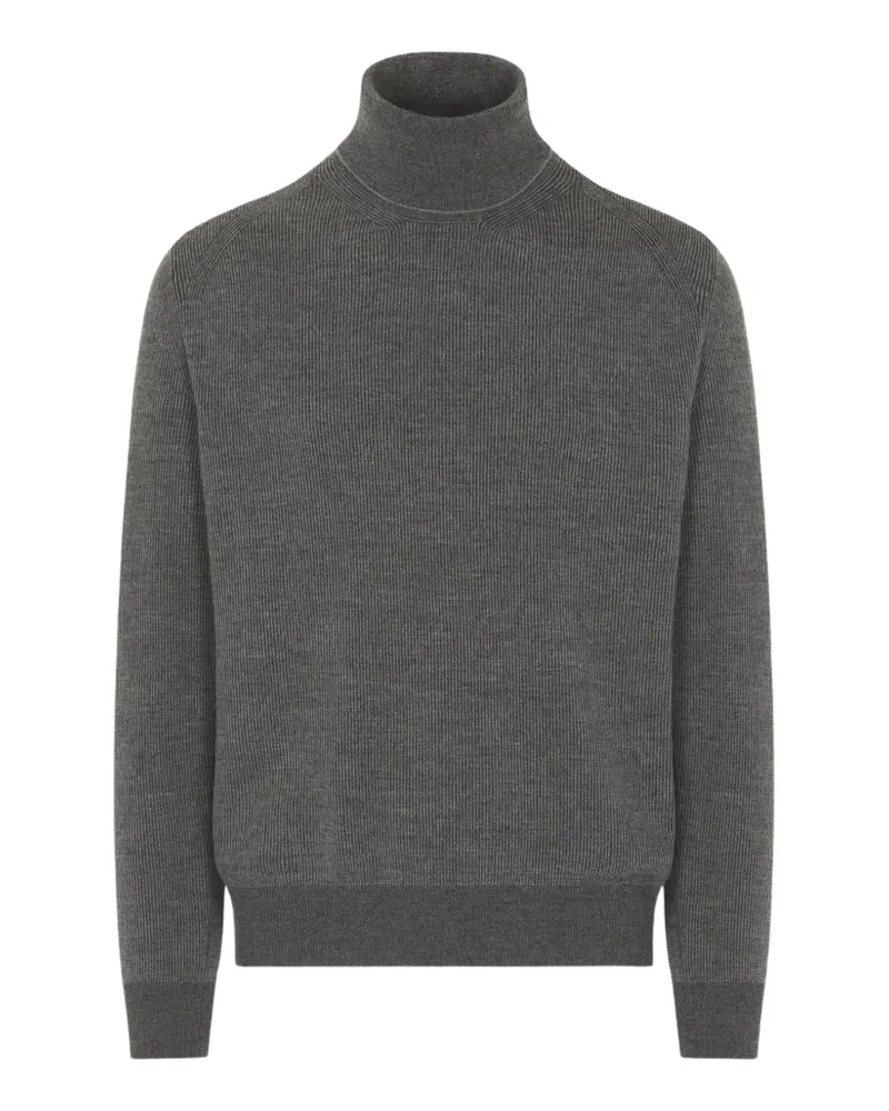 Brioni ribbed-knit roll-neck sweater - Grau Grau