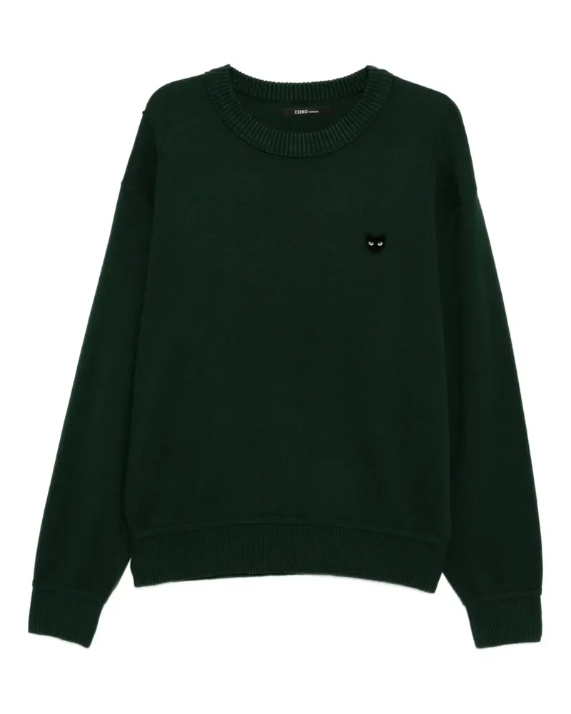 SONGZIO Sweatshirt mit Katzenstickerei - Grün Grün