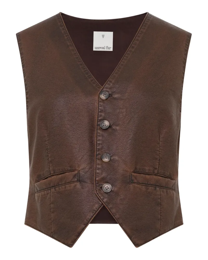 UNREAL FUR Win Win Weste mit Knöpfen - Braun Braun