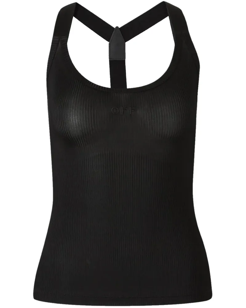 OFF-WHITE Racerbank-Tanktop mit Logo-Applikation - Schwarz Schwarz