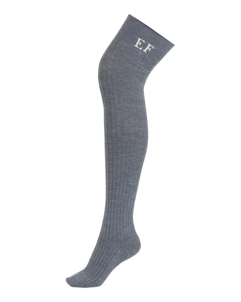Elisabetta Franchi Overknee-Socken aus Wollstretch - Grau Grau