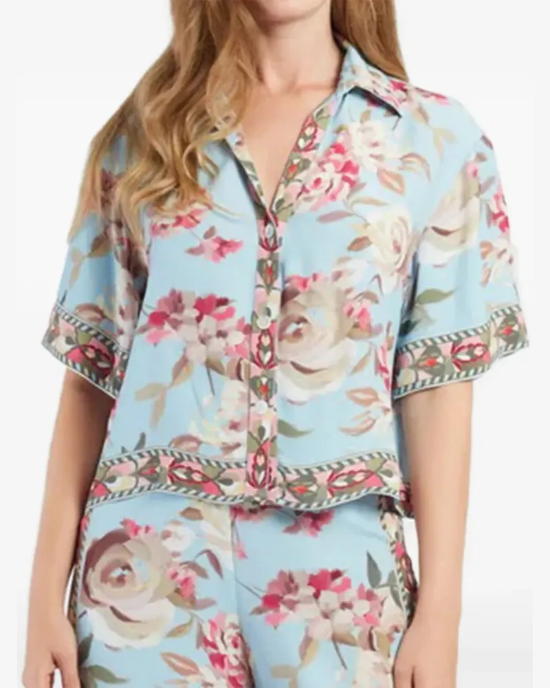 Derhy Angele floral-print buttoned shirt - Blau Blau
