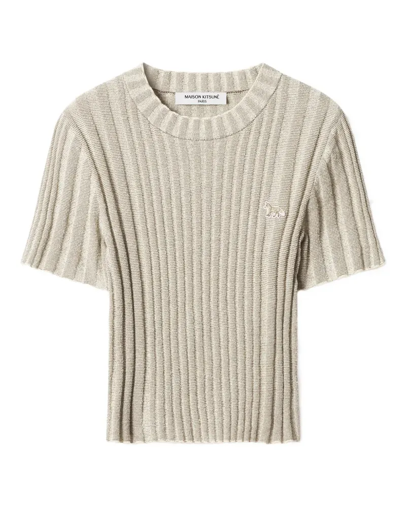 Kitsuné Geripptes T-Shirt - Nude Nude