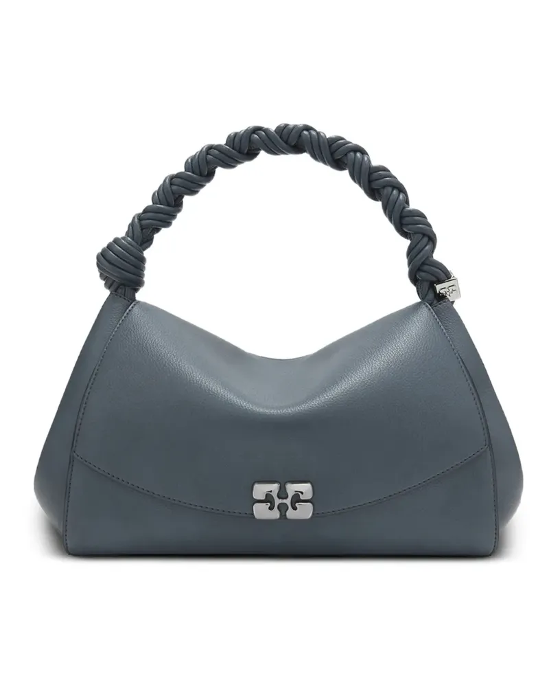 Ganni Gekörnte Bou Schultertasche - Blau Blau