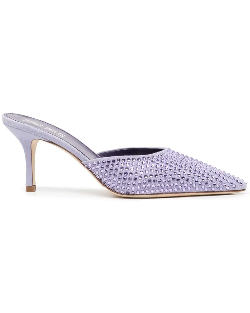 Paris Texas Hollywood Mules mit Kristallen 75mm - Violett Violett