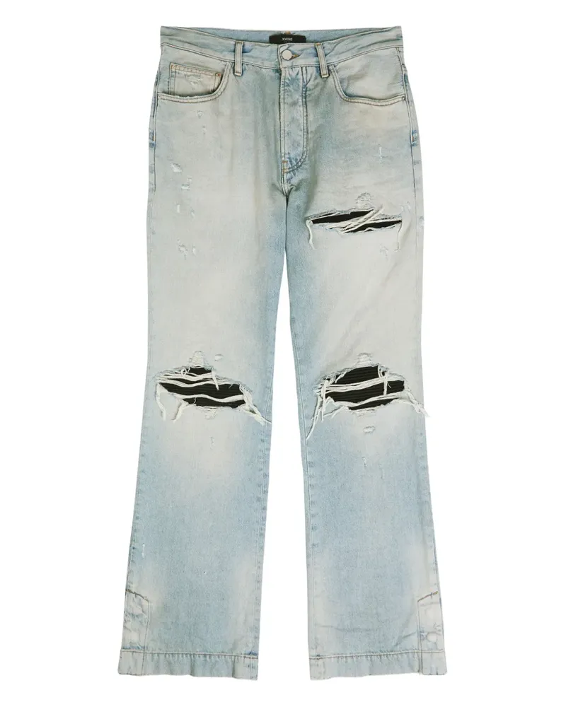 Amiri MX1 ripped straight-leg jeans - Blau Blau