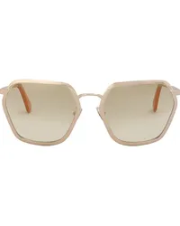 Marni Sonnenbrille mit geometrischem Gestell Gold