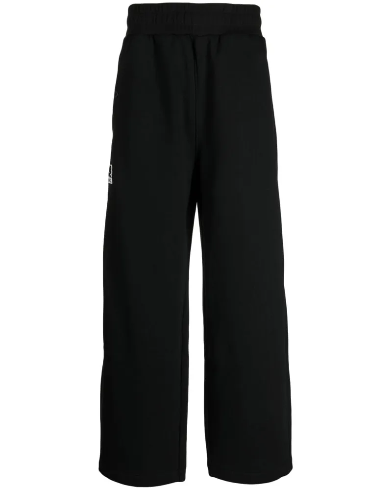 Izzue Weite Hose mit Logo-Applikation - Schwarz Schwarz
